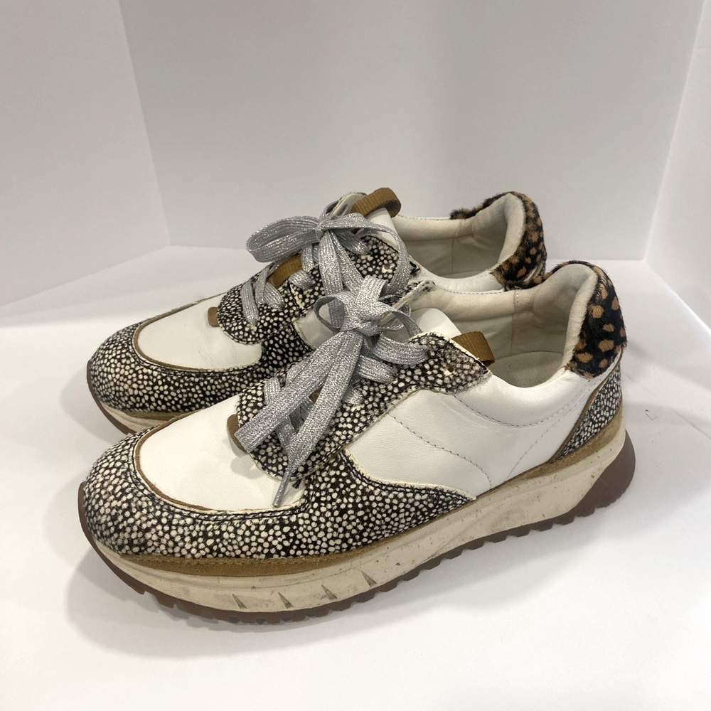 Madewell animal print tennis shoes sneakers size 7.5
